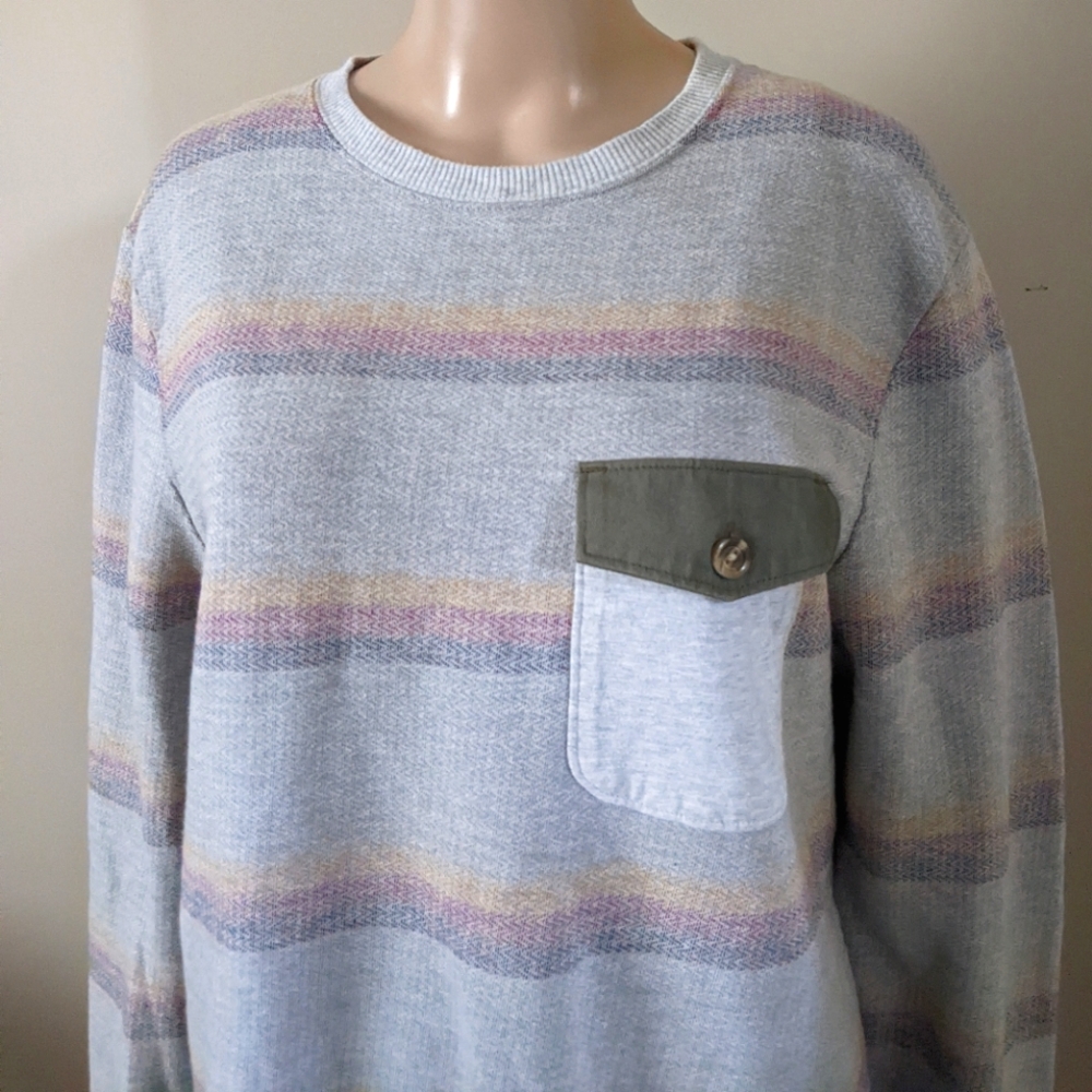 Vans striped knit crewneck sweater, men's medium